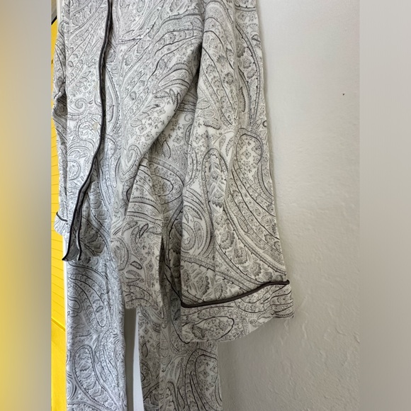 Pajama set 100% Cotton Cozy button up Paisley from size small charter club macys - Picture 4 of 6